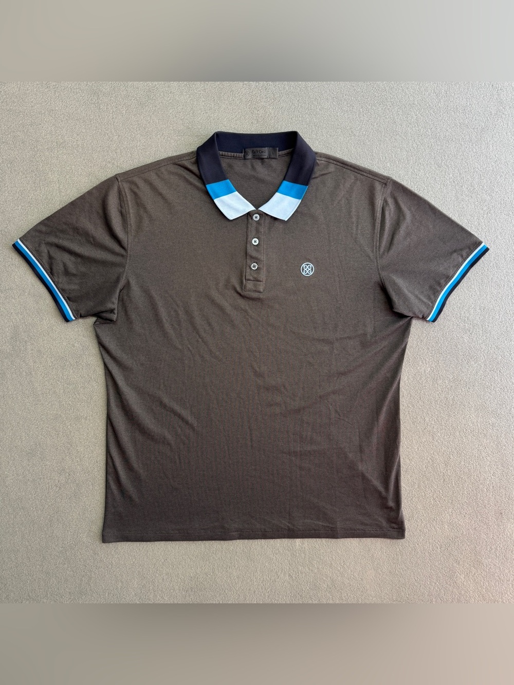G Fore Polo Shirt Large Men's Performance Golf Stretch Comfort Gray Logo